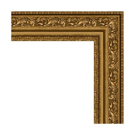 Зеркало в багетной раме Evoform виньетка состаренное золото 56 мм 74х74 см в Казани 
