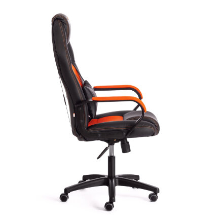 Кресло компьютерное TC Driver искусственная кожа чёрное с оранжевым 55х49х126 см в Казани 