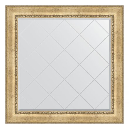 Зеркало с гравировкой в багетной раме Evoform состаренное серебро с орнаментом 120 мм 112x112 см в Казани 