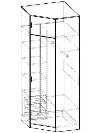 Шкаф угловой распашной Alisa-12 в Казани 