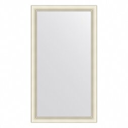 Зеркало в багетной раме Evoform белый с серебром 60 мм 64х114 см