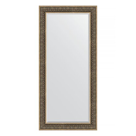 Зеркало с фацетом в багетной раме Evoform вензель серебряный 101 мм 79х169 см в Казани 