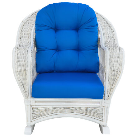 Кресло-качалка Rattan grand white с подушками в Казани 