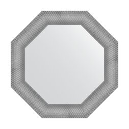 Зеркало в багетной раме Evoform серебряная кольчуга 88 мм 67x67 см