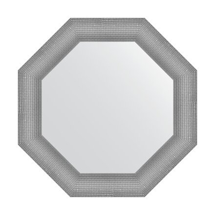 Зеркало в багетной раме Evoform серебряная кольчуга 88 мм 67x67 см в Казани 