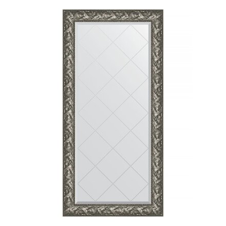 Зеркало с гравировкой в багетной раме Evoform византия серебро 99 мм 79x161 см в Казани 