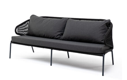 Трехместный диван из роупа Милан темно-серый в Казани 
