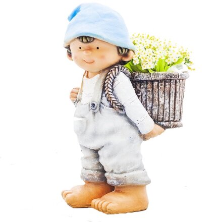 Фигура садовая Мальчик-кашпо н-46 Тпк полиформ в Казани 