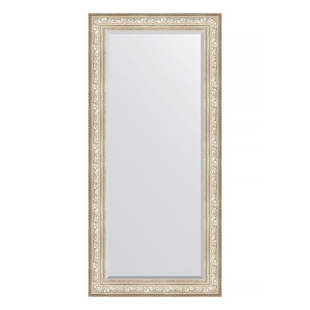 Зеркало с фацетом в багетной раме Evoform виньетка серебро 109 мм 80х170 см в Казани 