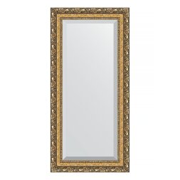 Зеркало с фацетом в багетной раме Evoform виньетка бронзовая 85 мм 55х115 см