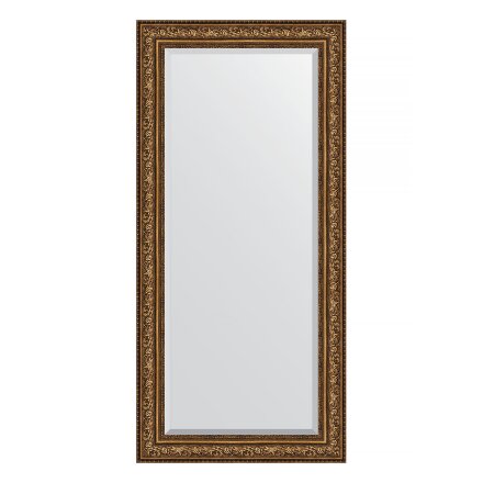 Зеркало с фацетом в багетной раме Evoform виньетка состаренная бронза 109 мм 80х170 см в Казани 