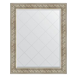 Зеркало с гравировкой в багетной раме Evoform барокко серебро 106 мм 100x125 см