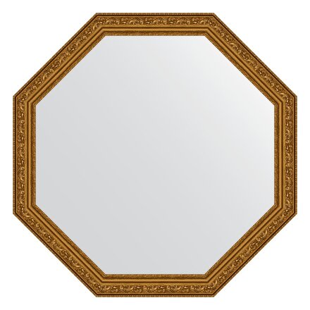 Зеркало в багетной раме Evoform виньетка состаренное золото 56 мм  70,4х70,4 см в Казани 