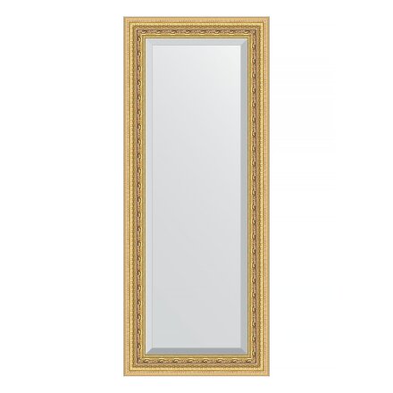 Зеркало с фацетом в багетной раме Evoform сусальное золото 80 мм 55х135 см в Казани 