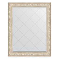 Зеркало с гравировкой в багетной раме Evoform виньетка серебро 109 мм 100x125 см