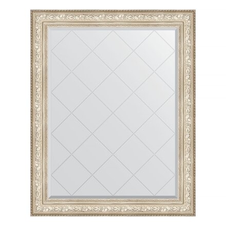 Зеркало с гравировкой в багетной раме Evoform виньетка серебро 109 мм 100x125 см в Казани 