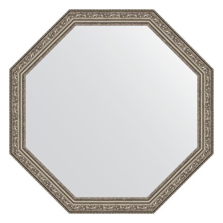 Зеркало в багетной раме Evoform виньетка состаренное серебро 56 мм 70,4х70,4 см в Казани 
