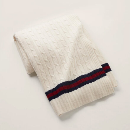 Cable Cashmere Cream/Navy Плед в Казани 