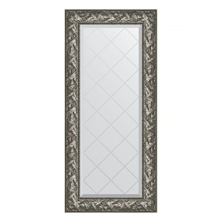 Зеркало с гравировкой в багетной раме Evoform византия серебро 99 мм 59x128 см в Казани 