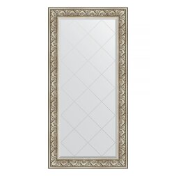 Зеркало с гравировкой в багетной раме Evoform барокко серебро 106 мм 80x162 см