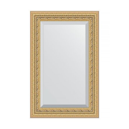 Зеркало с фацетом в багетной раме Evoform сусальное золото 80 мм 55х85 см в Казани 