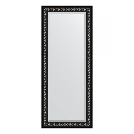 Зеркало с фацетом в багетной раме Evoform черный ардеко 81 мм 65х155 см в Казани 