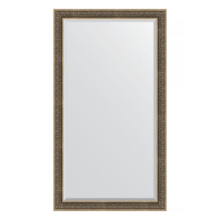 Зеркало напольное с фацетом в багетной раме Evoform вензель серебряный 101 мм 114x204 см в Казани 