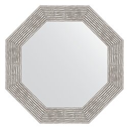 Зеркало в багетной раме Evoform волна хром 90 мм 66,6х66,6 см