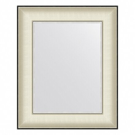 Зеркало в багетной раме Evoform белая кожа с хромом 78 мм 44х54 см в Казани 