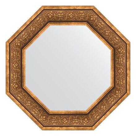 Зеркало в багетной раме Evoform вензель бронзовый 101 мм 64x64 см в Казани 
