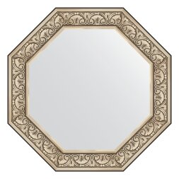 Зеркало в багетной раме Evoform барокко серебро 106 мм 80,4х80,4 см