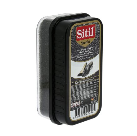 Губка Sitil для полировки обуви из гладкой кожи, черный цвет, прямоугольная упаковка в Казани 
