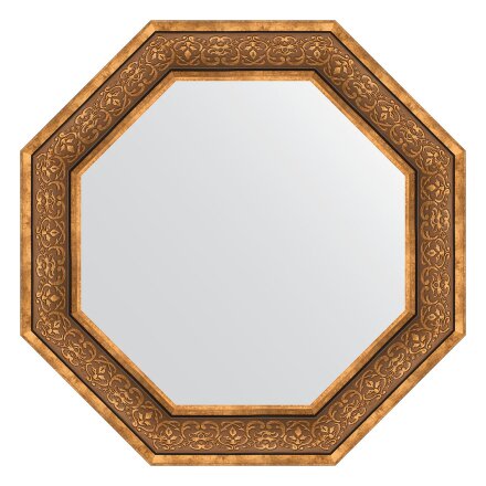 Зеркало в багетной раме Evoform вензель бронзовый 101 мм 74x74 см в Казани 