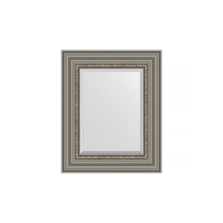 Зеркало с фацетом в багетной раме Evoform римское серебро 88 мм 46х56 см в Казани 