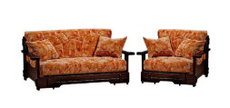 Комплект мягкой мебели Япет с деревянными подлокотниками