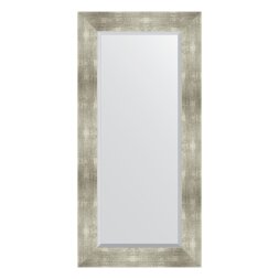 Зеркало с фацетом в багетной раме Evoform алюминий 90 мм 56х116 см