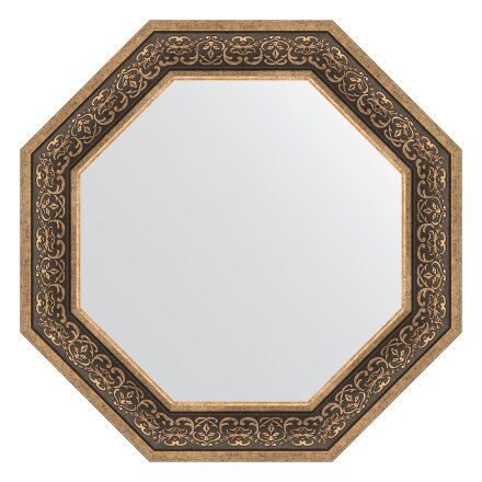 Зеркало в багетной раме Evoform вензель серебряный 101 мм 74x74 см в Казани 