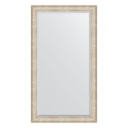 Зеркало напольное с фацетом в багетной раме Evoform виньетка серебро 109 мм 115x205 см