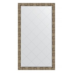 Зеркало с гравировкой в багетной раме Evoform серебряный бамбук 73 мм 93x168 см