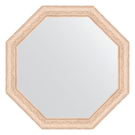 Зеркало в багетной раме Evoform беленый дуб 57 мм 60,8х60,8 см в Казани 