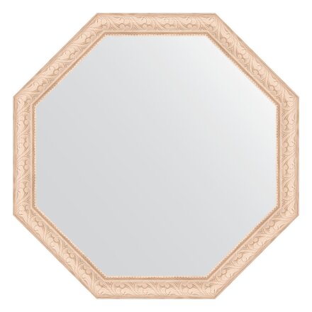 Зеркало в багетной раме Evoform беленый дуб 57 мм 70,8х70,8 см в Казани 