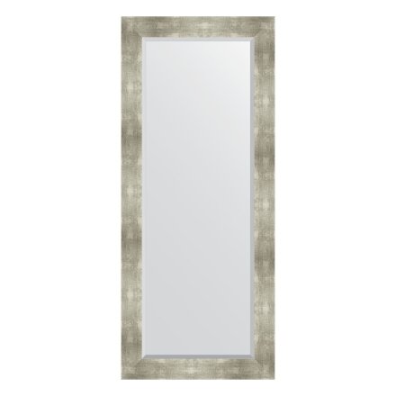 Зеркало с фацетом в багетной раме Evoform алюминий 90 мм 66х156 см в Казани 
