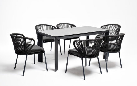 Обеденная группа на 6 персон Венето со стульями Милан темно-серый в Казани 