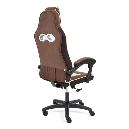 Кресло компьютерное ТС 67х49х142 см флок коричневый/бежевый в Казани 