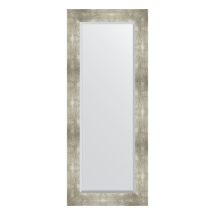 Зеркало с фацетом в багетной раме Evoform алюминий 90 мм 56х136 см в Казани 