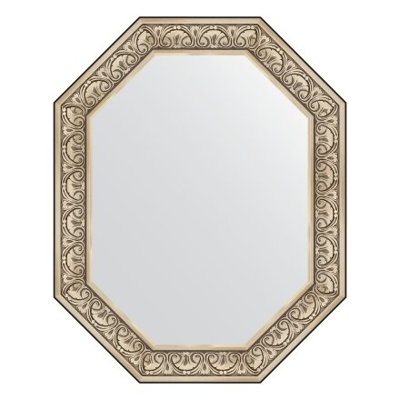 Зеркало в багетной раме Evoform барокко серебро 106 мм 80x100 см в Казани 