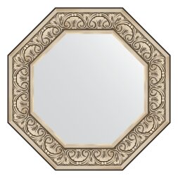 Зеркало в багетной раме Evoform барокко серебро 106 мм 65x65 см