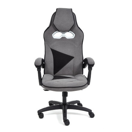 Кресло компьютерное ТС 67х49х142см флок серый/чёрный в Казани 