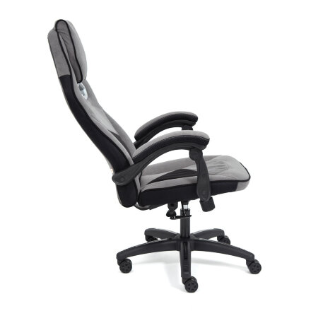 Кресло компьютерное ТС 67х49х142см флок серый/чёрный в Казани 