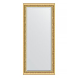 Зеркало с фацетом в багетной раме Evoform сусальное золото 80 мм 75х165 см